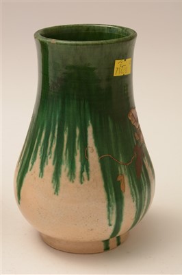 Lot 49 - An unusual pair of early 20th Century Japanese earthenware vases.