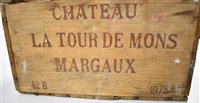 Lot 1104 - A case of twelve Chateau La Tour de Mons Margaux, 1975