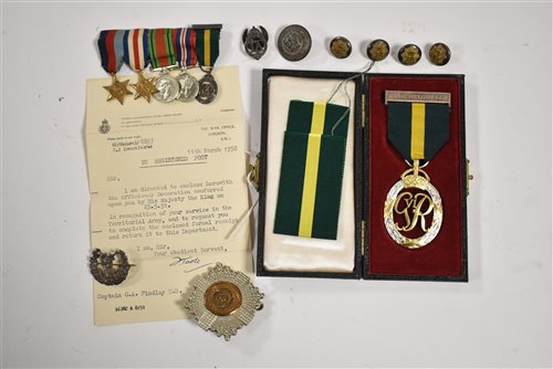 Lot 39 - TA medal and other badges
