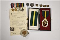 Lot 39 - TA medal and other badges