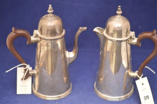 Lot 379 - Silver coffee pot and hot water jug