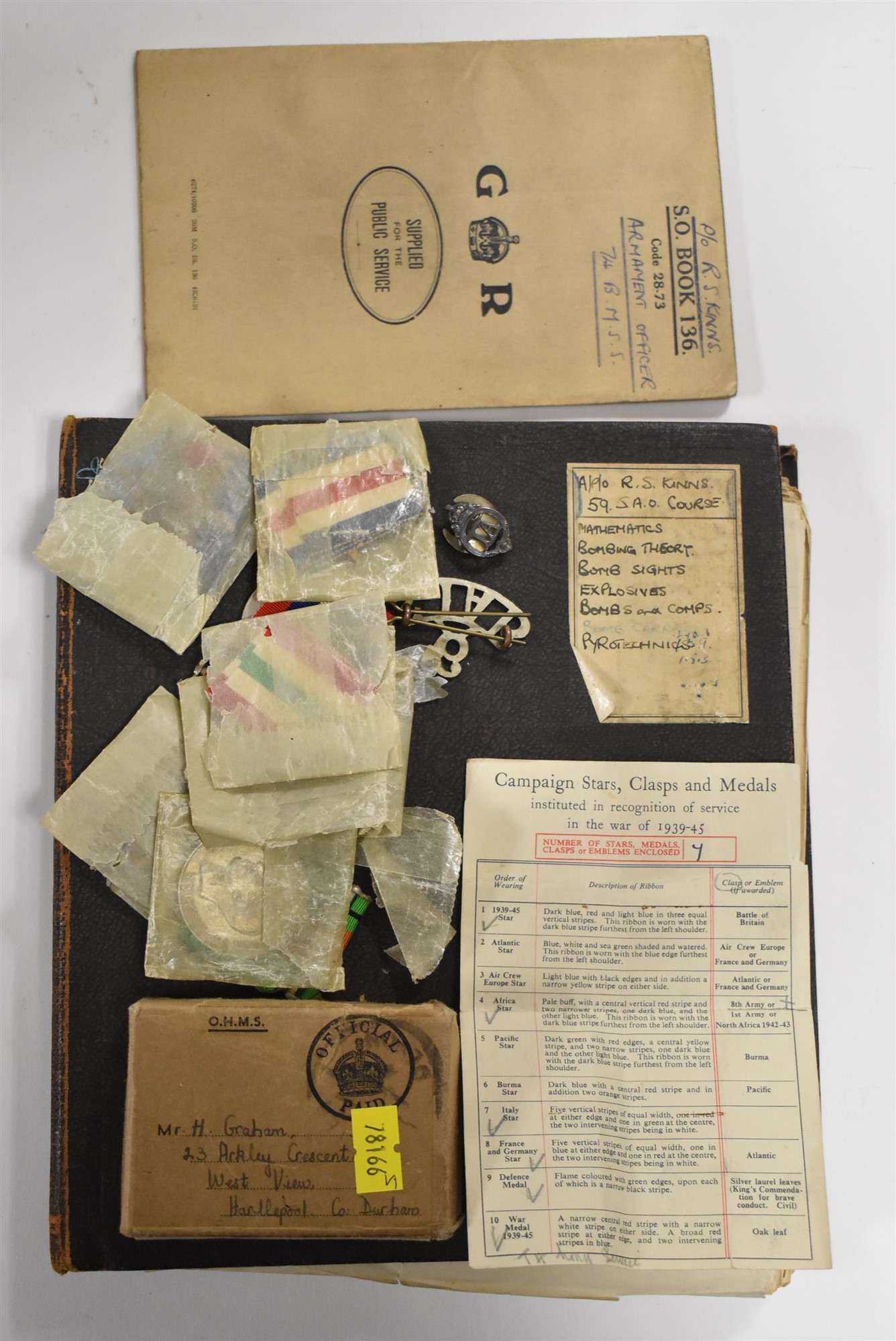 Lot 51 - Medals And Bombing Book