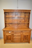 Lot 925 - Oak dresser and rack