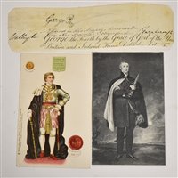 Lot 215 - Signatures of George IV and the Duke of Wellington