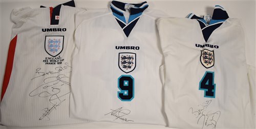 Lot 242 - Signed England Shirts