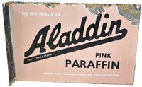 Lot 139A - Aladdin pink paraffin enamel sign