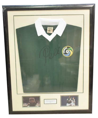 Lot 179 - Signed Pele replica shirt