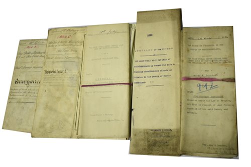 Lot 104 - Legal documents of prominent North Easter families