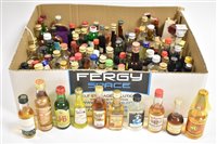Lot 1108 - Miniature whisky, wine and liqueurs
