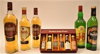 Lot 1033 - Five bottles of whisky and cased miniatures