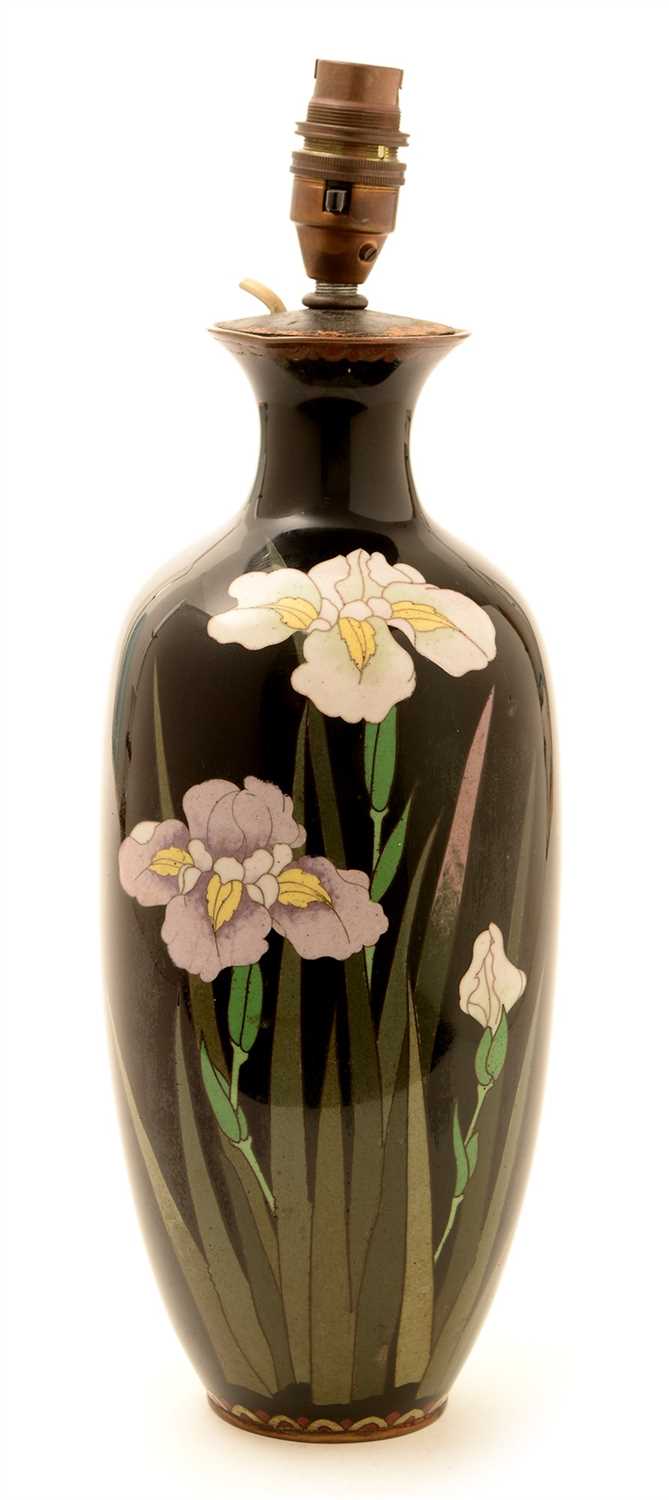 Lot 61 - A late 19th Century Japanese cloisonne shouldered ovoid vase.