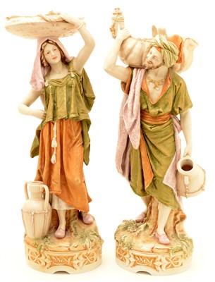 Lot 150 - A pair of Royal Dux porcelain figures.