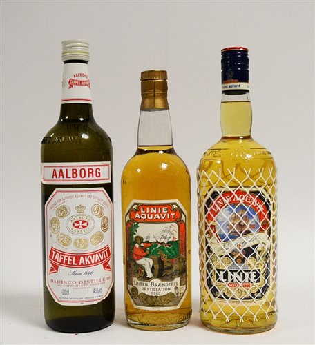 Lot 1040 - Three bottles of Aquavit