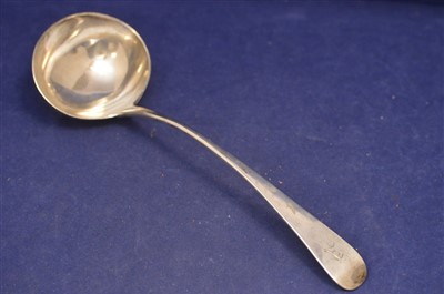 Lot 307 - Silver soup ladle