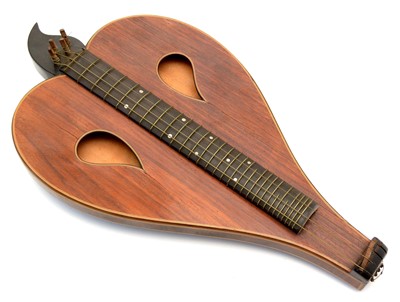Lot 90 - Rosewood lyre shaped dulcimer