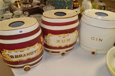 Lot 1133 - Three porcelain barrels