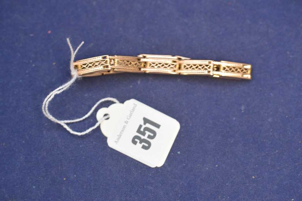 Lot 351 - Yellow metal bracelet