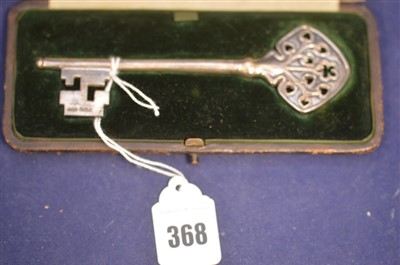 Lot 368 - Silver ceremonial key
