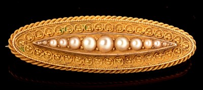 Lot 626 - Victorian pearl set brooch