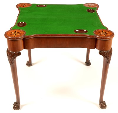 Lot 836 - A George III mahogany turnover top card table.
