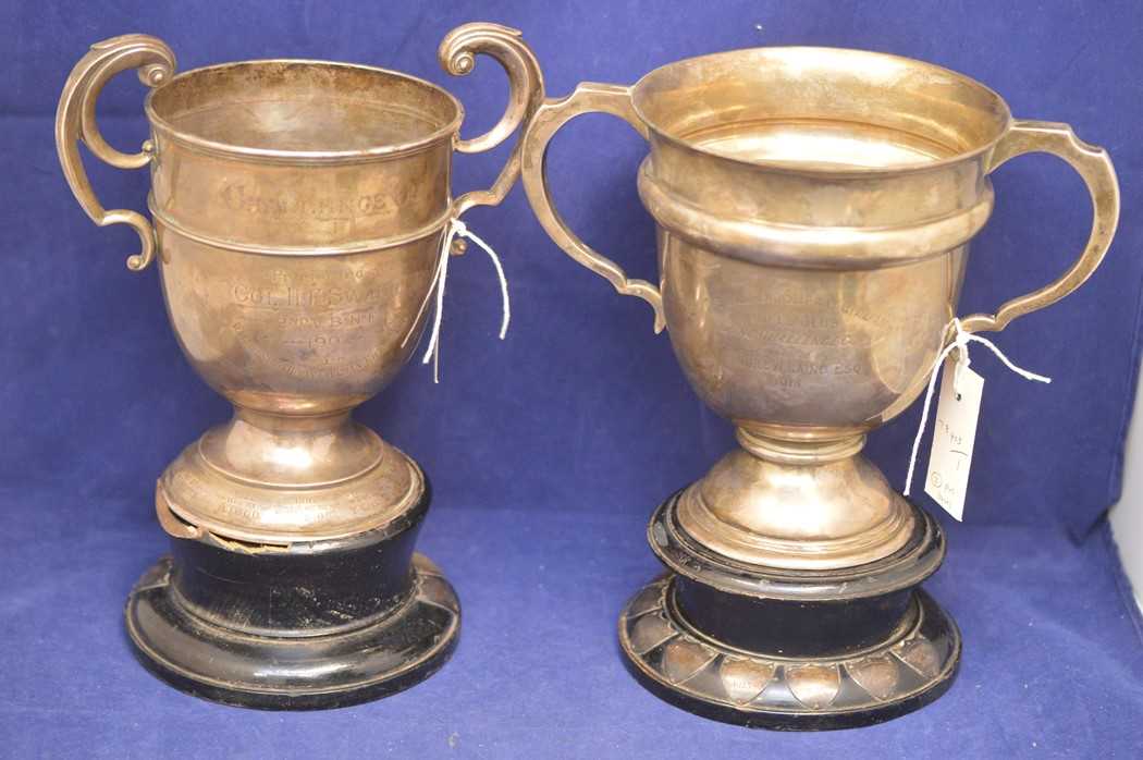 Lot 321 - Two silver Wallsend Rifle Club trophy cups