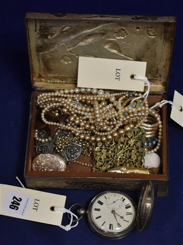 Lot 246 - Pocket watch and costume jewellery