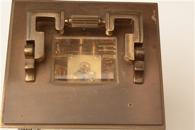 Lot 747 - Matthew Norman: a 20th Century brass cased carriage alarm clock