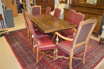 Lot 890 - Table and ten chairs