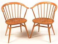Lot 91a - Two Ercol cowhorn chairs