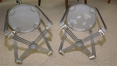 Lot 90 - Two Alpax chrome stools
