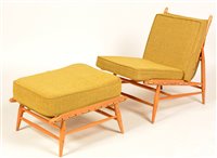 Lot 51 - Ercol easy lounge chair and matching footstool.