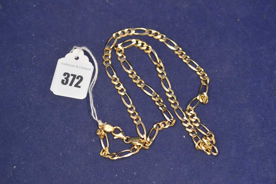 Lot 372 - Yellow metal chain necklace