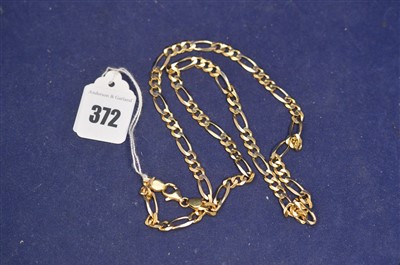 Lot 372 - Yellow metal chain necklace