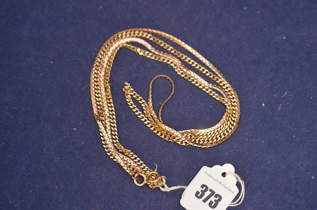 Lot 373 - Two 9ct chain necklaces