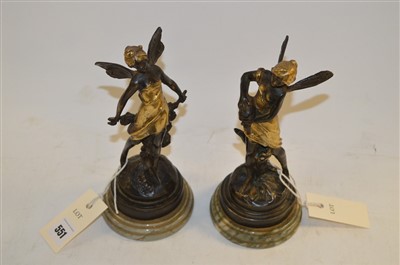 Lot 551 - Pair of bronze figures