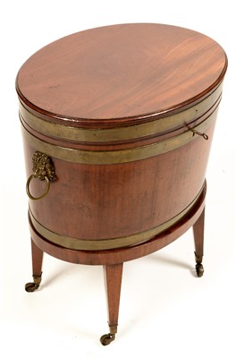Lot 805 - A George III mahogany and brass-bound wine cooler.