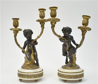 Lot 441 - A pair of candelabra