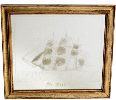 Lot 209 - A 19th Century engraved mirror glass panel.