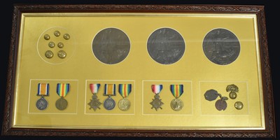 Lot 1622 - First World War medals and plaques awarded to four brothers