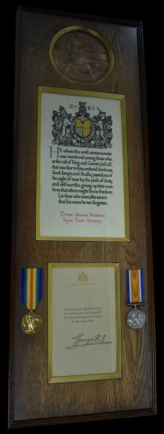 Lot 1629 - First World War pair and plaque