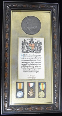 Lot 1631 - First World War group and plaque