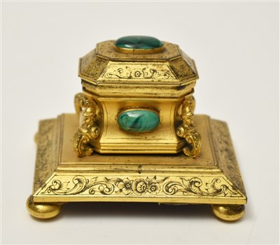 Lot 534 - Ormolu inkwell