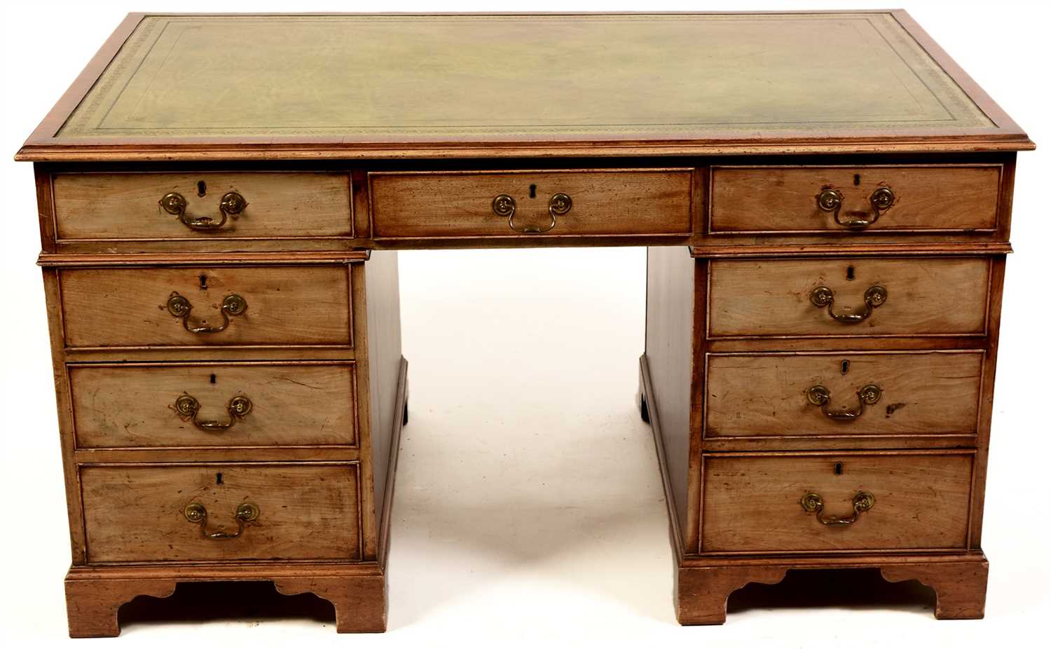 Lot 772 - A Georgian style mahogany partner's desk.