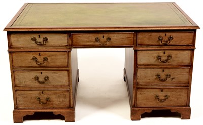 Lot 772 - A Georgian style mahogany partner's desk.