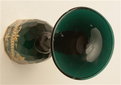 Lot 165 - A late 18th Century green faceted wine glass.