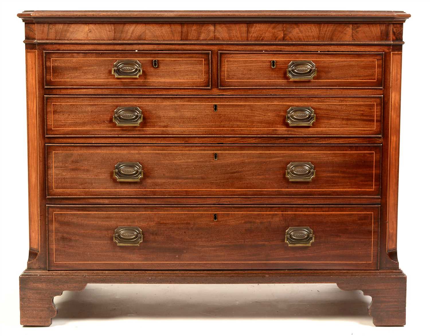 Lot 775 - A George III mahogany chest.