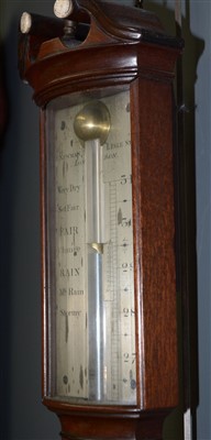 Lot 750 - J. Newman, London: a late Regency bowfront stick barometer.