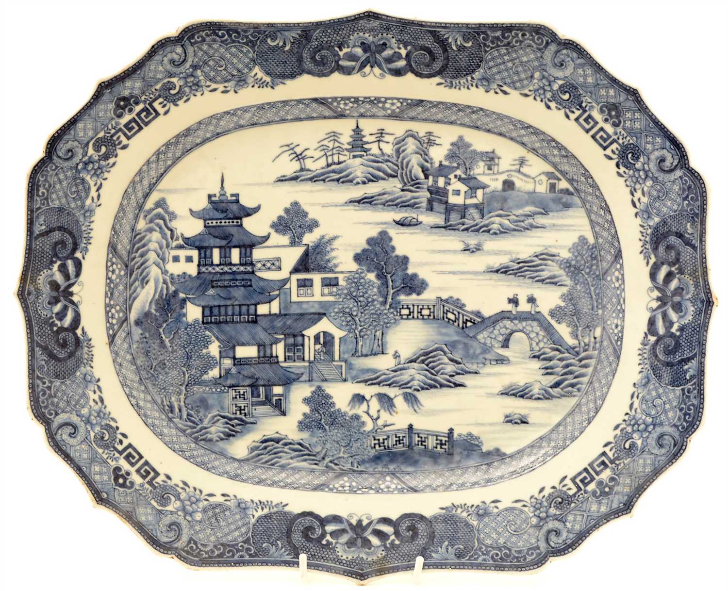 Lot 2 - An 18th Century Chinese porcelain meat plate.