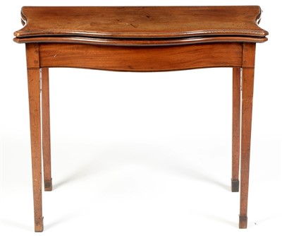Lot 785 - A George III mahogany serpentine fronted tea table.