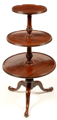 Lot 795 - A George III mahogany three-tier dumb waiter.